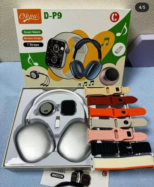 ⌚ Smart Watch D-P9 Ultra Max 49 mm + 7 Correas + Audífonos + Mini Parlante Bluetooth